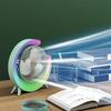 Portable USB Rechargeable Desk Fan with RGB LED Night Light 3 Speed Quiet Air Circulation Fan 360 Adjustable Home Office Bedroom