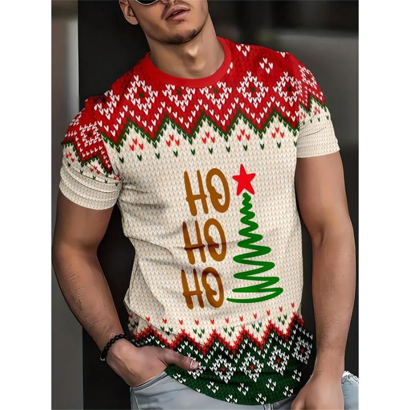 Mens Clothing Christmas Santa Claus Graphic T Shirts Short Sleeve Fashion T-Shirt O-Neck Oversized T-Shirt Casual Funny Tshirts