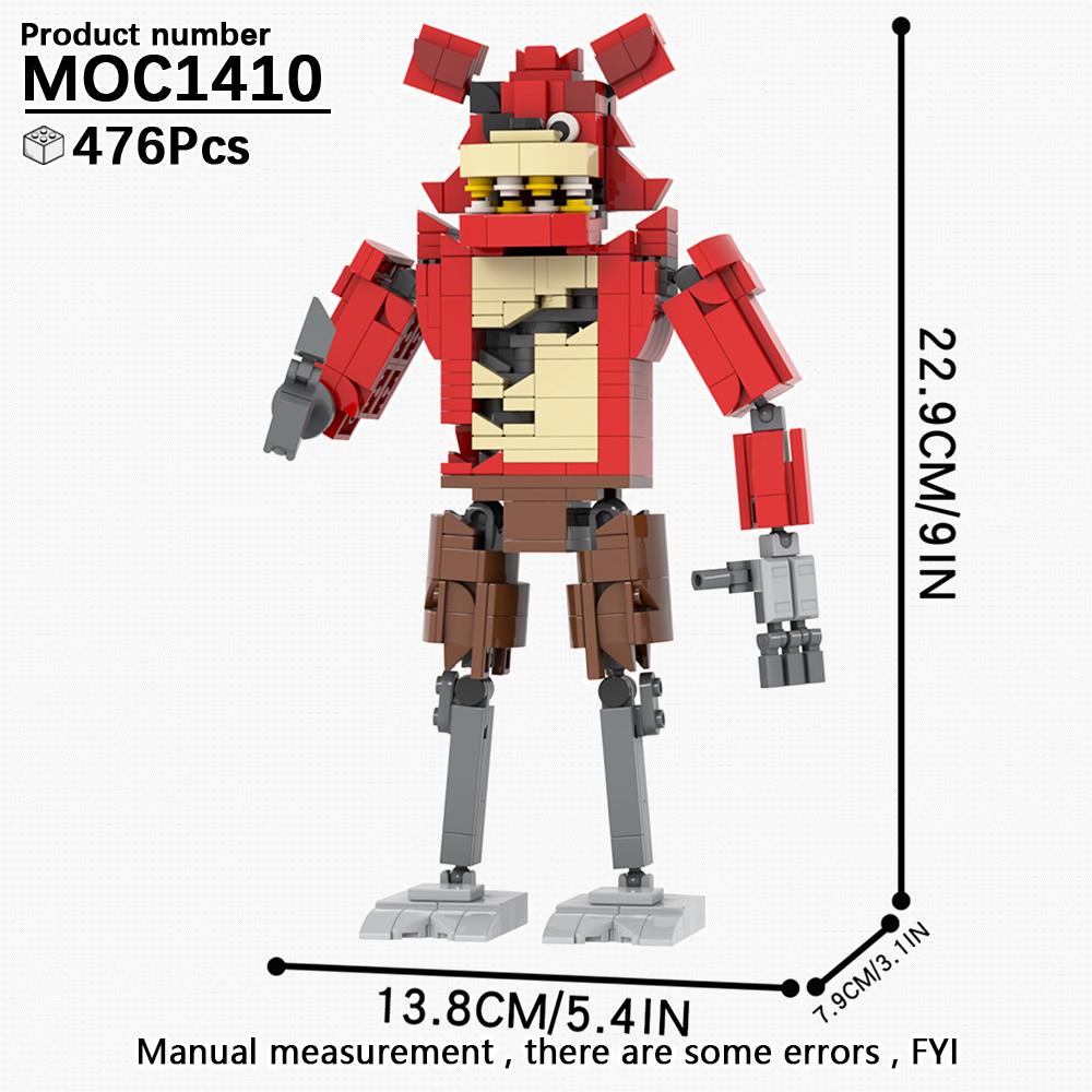 MOOXI FANF Horror Game Role Ducks Foxy Rabbit Bear MOC Bricks Model Kit DIY Diorama Children Toys Building Blocks Set Adult Gift