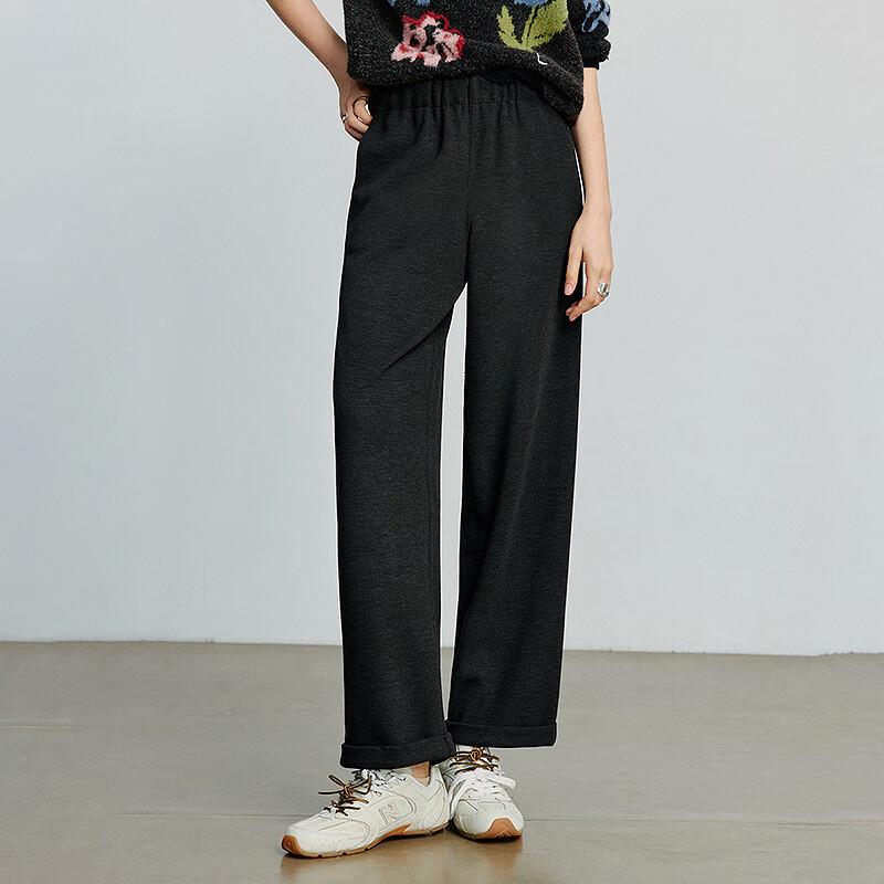 Chuyu Women's Soft Cotton Fold-Cuff Ankle Pants