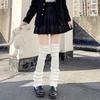 Women's White Knitted Knee-High Leg Warmers - Autumn/Winter Lolita Trend