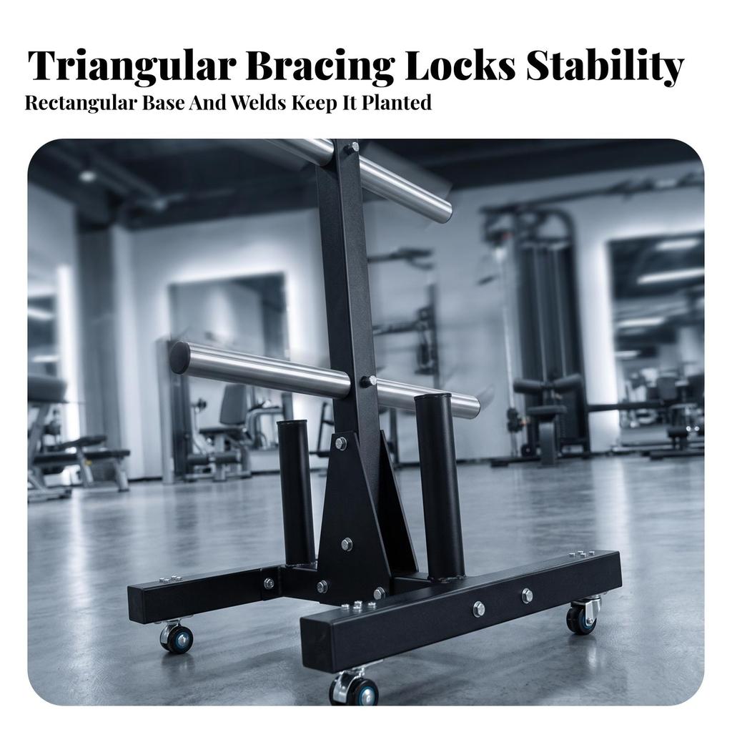 Barbell Plate Storage Rack Universal Weight Safeguarding for Home Gym