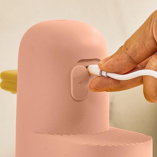 Automatický napěňovací dobíjecí dávkovač mýdla s 1200mAh baterií Bezdotykové ovládání jedním dotykem PIR senzor Roztomilé kontrolní světlo Dávkovač pěnového mýdla