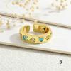 Heart and Star Zircon Open Ring: Chic European-American Luxury Women's Style