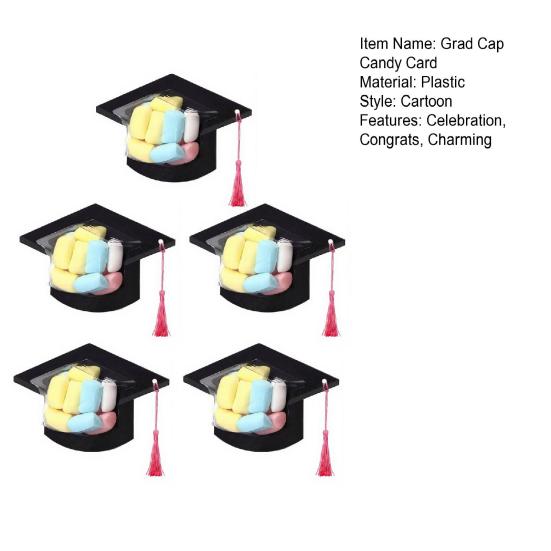 Graduation Cap Candy Cards 2026 Class Grad Candy Container with Tassel for Candy Goody Chocolate Graduation Party Favors for Students Teachers