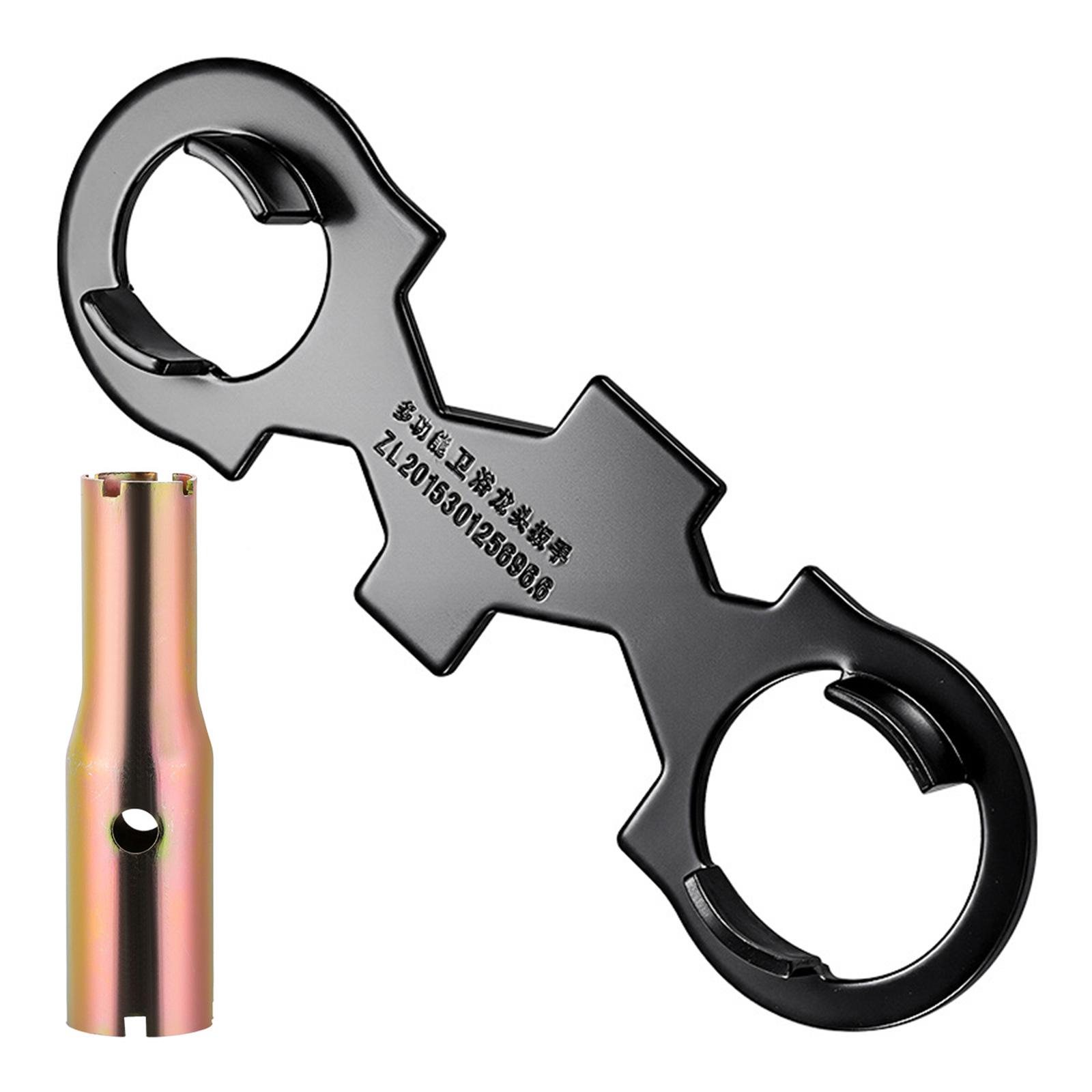 

High Strength Carbon Steel Multipurpose Wrench for Quick and Easy Faucet Valves Cores Replacement Spanner Repair Tool