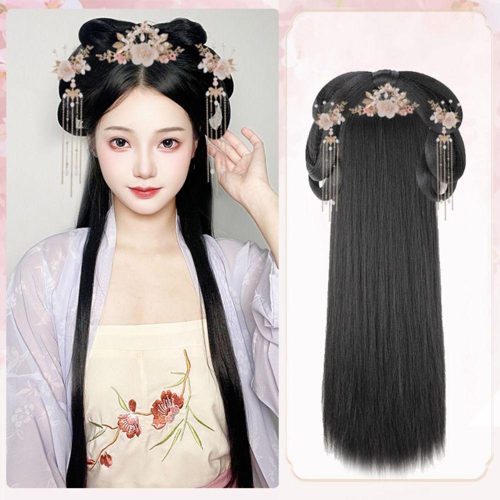 Tassel Chinese Ancient Wig Antique Hanfu Wig Headband Hanfu Wig Headdress set  Women
