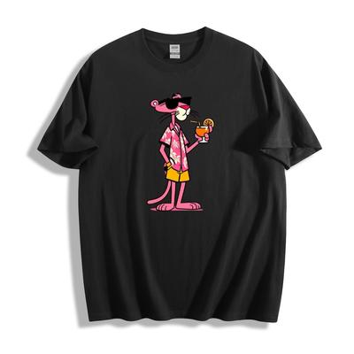 Maglietta Tropicale Pantera Rosa - Design Cool con Personaggio Cartone Animato T-shirt Unisex