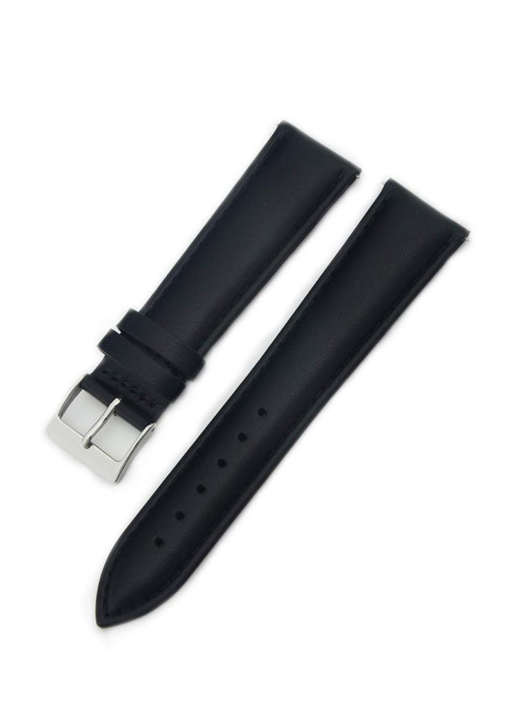 CASSIS Calfskin Watch Strap, Waterproof Backing, REIMS 21mm, Black, with Replacement Tool, U10257A1019021