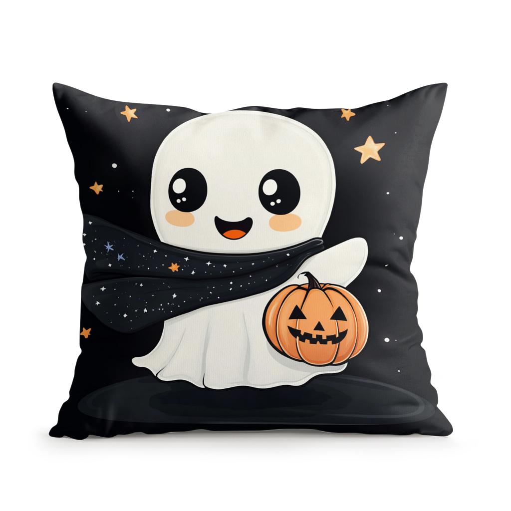 Cute Ghost Of Halloweencushions Pillowcase Polyester Cushion Cover Throw Pillow Sofa Decoration Pillowcover Home Decor