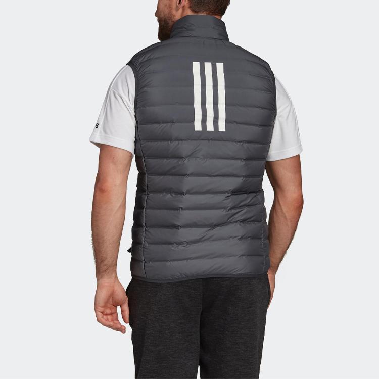 Adidas Varilite Sports Warm Reflective Stand Collar Down Vest Men Vests Gray DZ1425