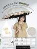 KIZAWA UV Light Long Deep Full Light 5th Grade Water Dome Suitable for Sun and Heat Rattan 50cm Ribs Black x Women's Parasol, Protection, 100%