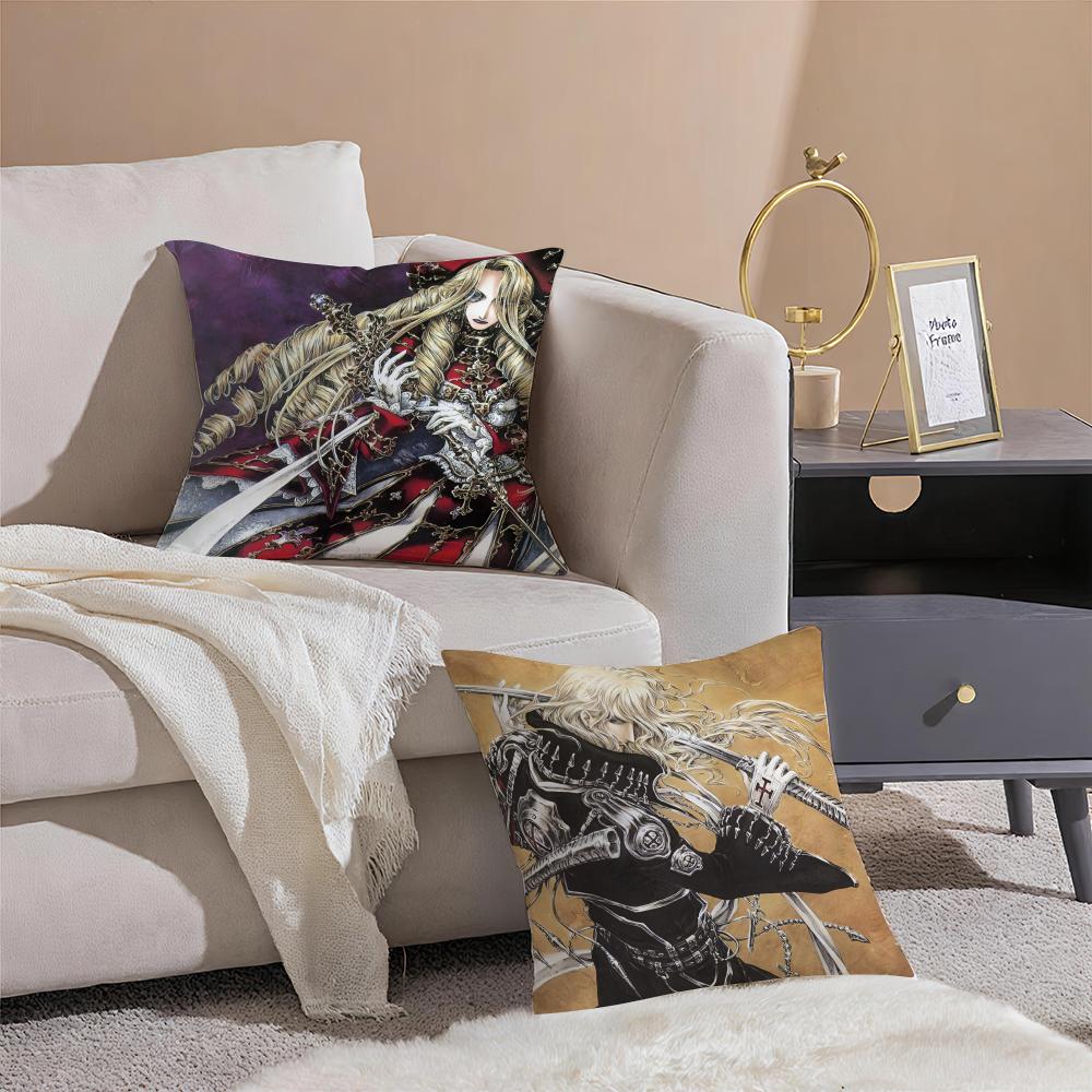 Hot Anime TTrinity BloodS Cushion Cover Pillowcase Short Plush Invisible zipper Room Sofa Cushion Cover
