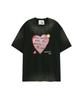 ADSB ANDERSSON BELL (Essential) Unisex Spray Washed Heart Message T-Shirt Atb1432U(Black)