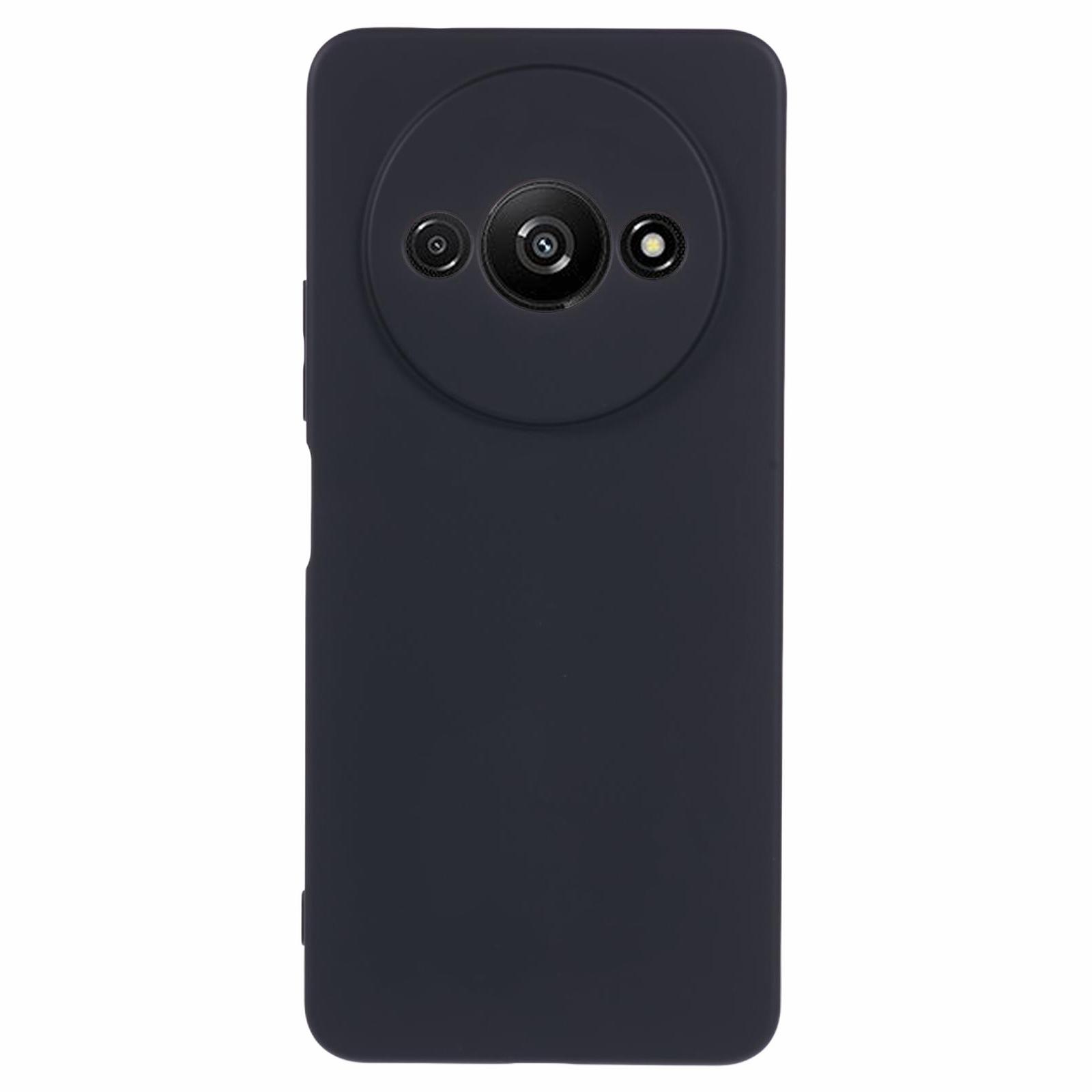 

Для Xiaomi Redmi A3 4G/Poco C61 4G Чехол с подкладкой из волокна Прорезиненный ТПУ Чехол (Точный вырез линзы) Black