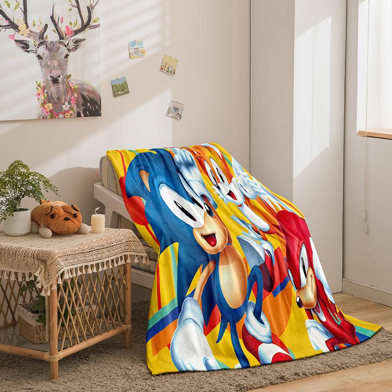 Riman Sonic Series Flannel Fleece Blanket 3D Printed Sofa Blanket Thickened Blanket