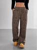 Damen Lässige Hose mit Leopardenmuster und weitem Bein - Locker, Vielseitig, Lang