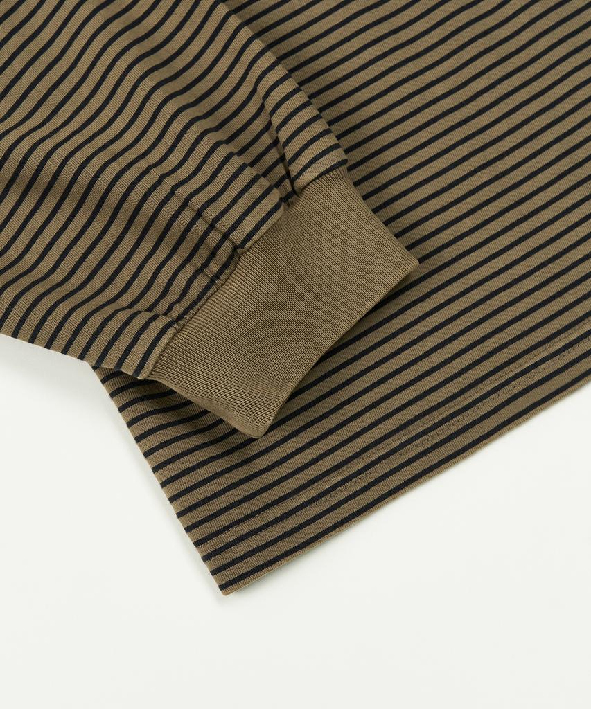 EXCONTAINER Vintage Pigment Stripe Long Sleeve (Deep Beige)