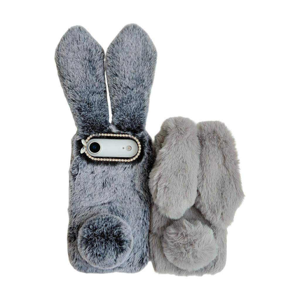 Für iPhone Air Case Plüsch Süßer Hase Winter Flauschig TPU Handyhülle