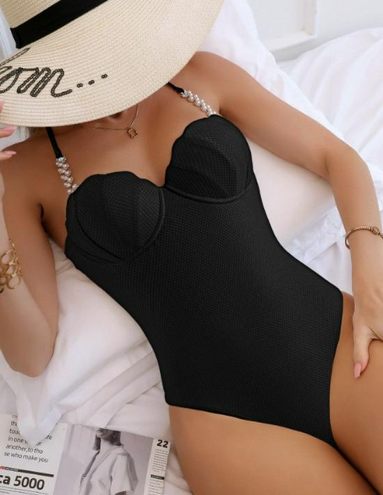 

Элегантный однотонный слитный купальник для женщин - Сексуальная и изысканная пляжная одежда Extra Large