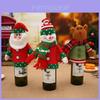 Sacos Festivos para Garrafa de Vinho Tinto com Boneco de Neve e Papai Noel Decoração de Natal