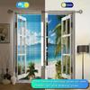Beach Scenery Printed Curtain for Home Decor - Rod Pocket Window Treatment for Bedroom   Kitchen   Living Room