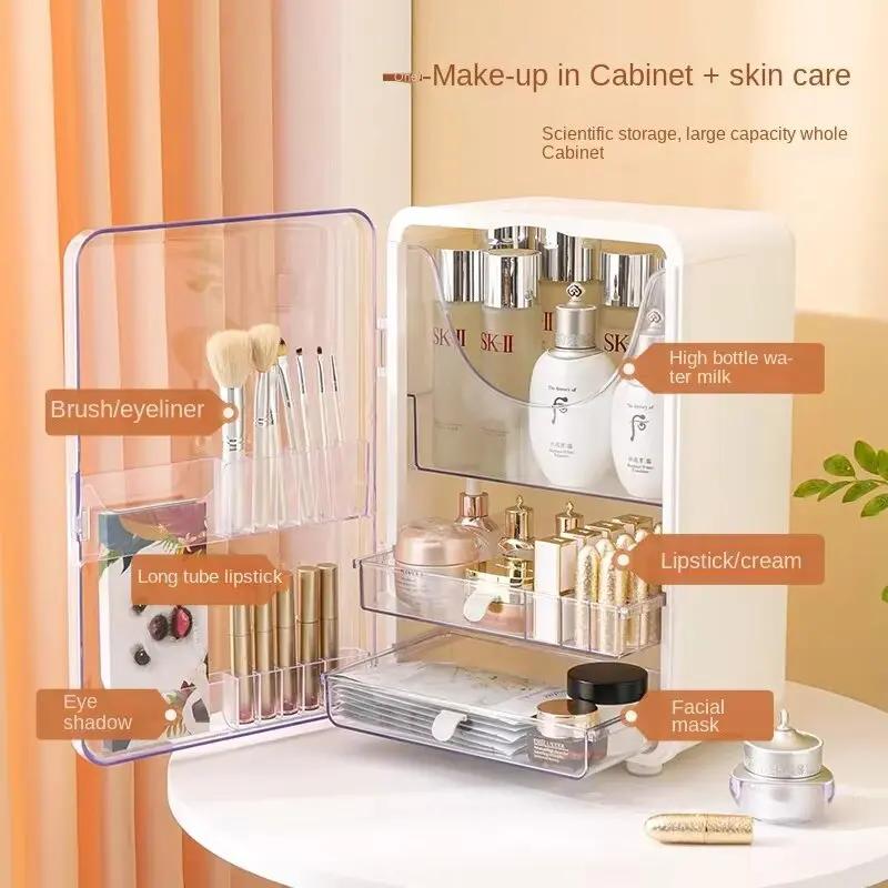 Cosmetics Storage Box Dust-proof Dressing Table Skin Care Products Storage Box Desktop Shelf Large Capacity Cosmetic Box