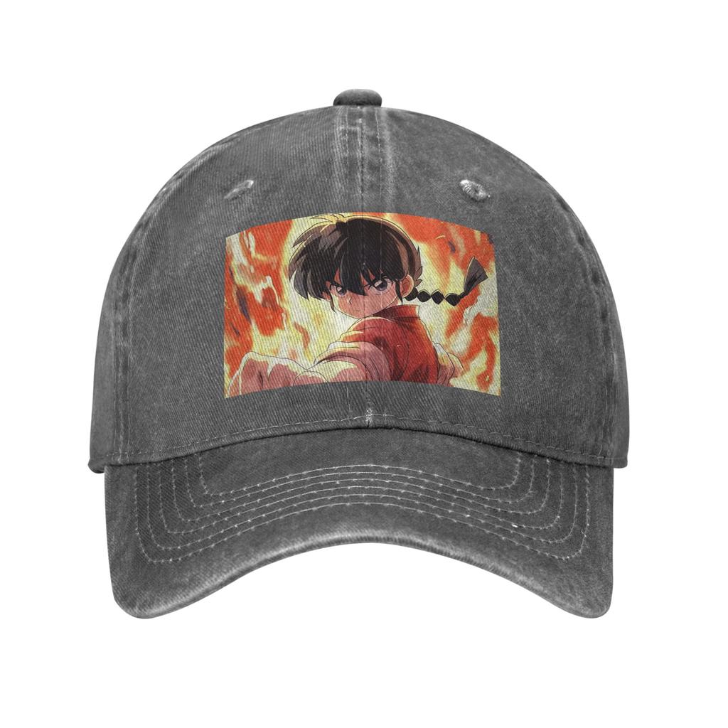 Ranma ? Saotome Pig Girls Washed Denim Cap Casual Baseball Caps Adjustable Hat Summer Unisex Baseball Hats