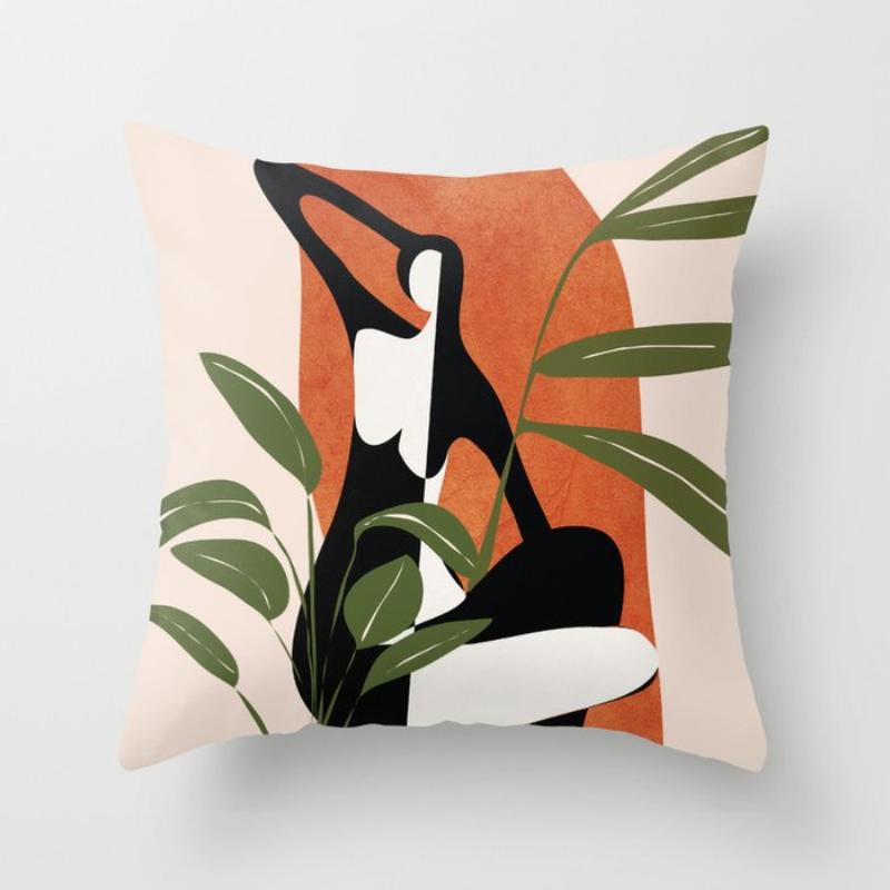 Modern Minimalist Abstract Pillow Cover Minimalist Geometric Peachskin Velvet Cushion