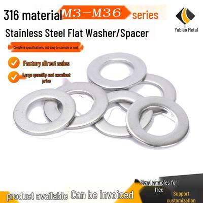 316 Stainless Steel Flat Washer, GB97/DIN125, Complete Specifications (M2, M3, M6, M64) - In Stock