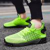 Men's fly-woven running shoes outdoor hiking sneakers spring and summer low-top mesh cloth large-size jogging shoes