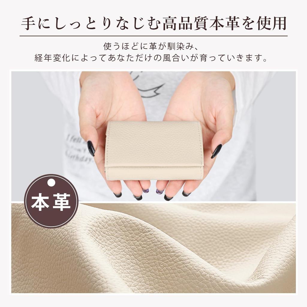 [imeetu] Mini Tri-fold Wallet, Small Travel Wallet for Men and Women, Genuine Leather with Coin Purse, Lightweight, Compact, and Easy to Use (Black)