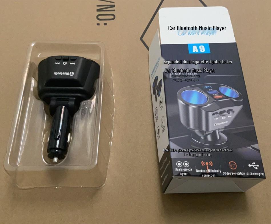 MP3 Bluetooth USB Player with Rotating Dual Cigarette Lighter & 66W Fast Car Charger