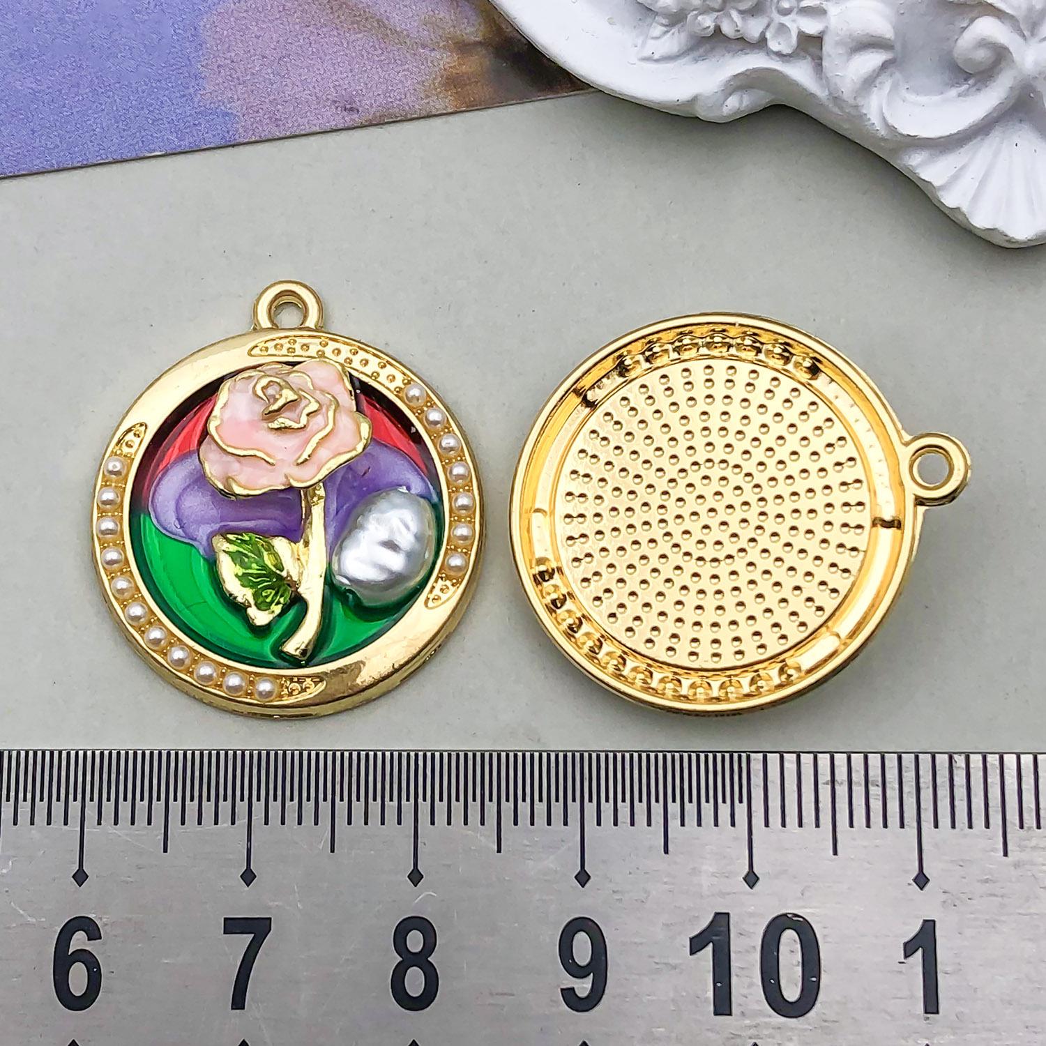 

Эмалевый ювелирный набор «Сад Моне»: Ретро серьги и ожерелье с подвесками из капельной эмали в виде цветов 3D Drip Plated Painting Style