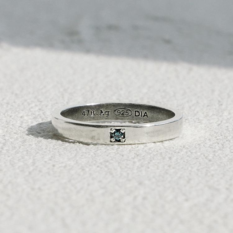 47Bag 925 Silver Vinculo Diamond Couple Ring/ Vinculo