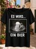 Es Wird Ein Bier With Beer Glass Ultrasound Scan And Humorous Gerunisex Pregnancy Announceunisext Parody Unisex All Tshirt