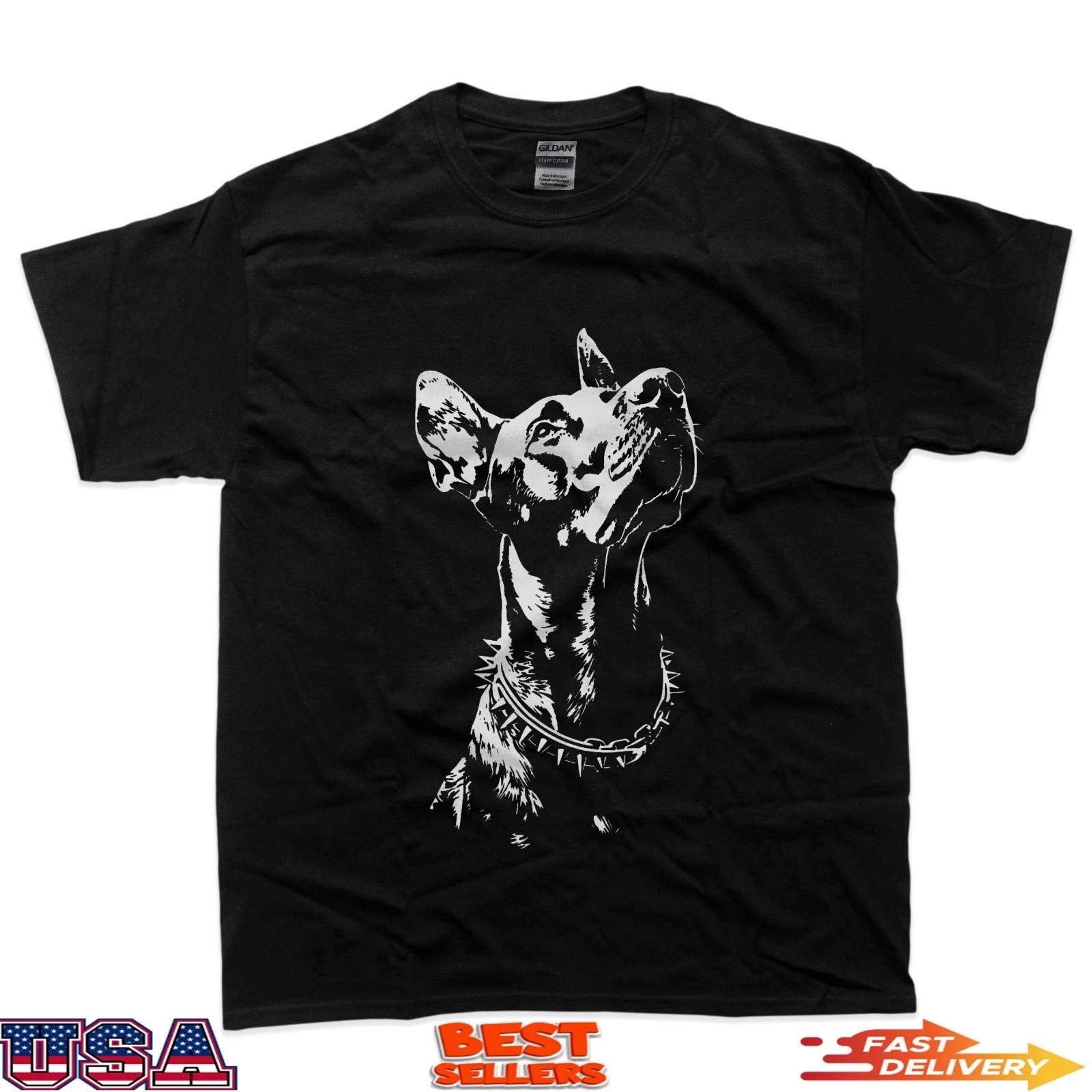 

Retro Vintage Logo Illustration Doberman Pinscher Dog Lover T-Shirt XL
