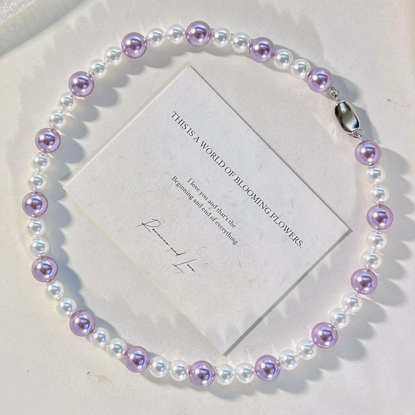 Haute Couture Design Sense Artificial Crystal Pearl Necklace Collarbone Chain