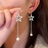 Delicate Star Dangle Earrings With Full Diamond Design For Parties And Daily Wear