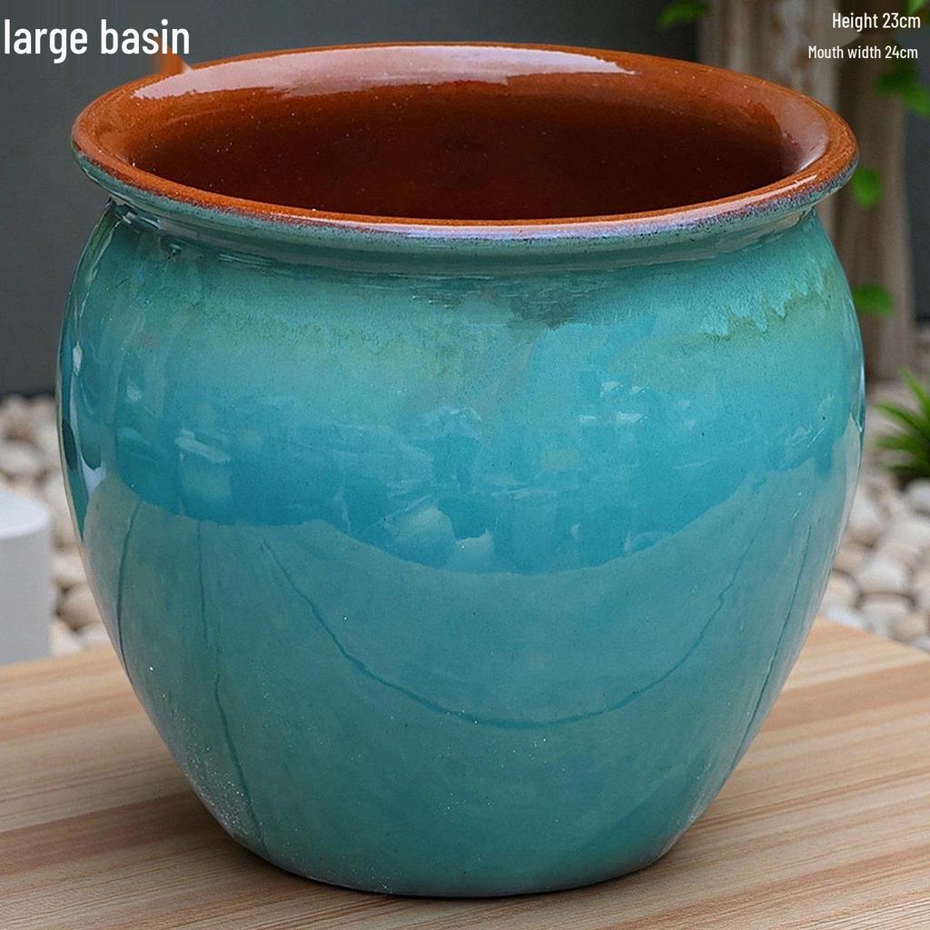 Extra Large Ceramic Pottery Flower Pot for Indoor Green Plants, Coarse Pot Ideal for Monstera and Other Large Plants