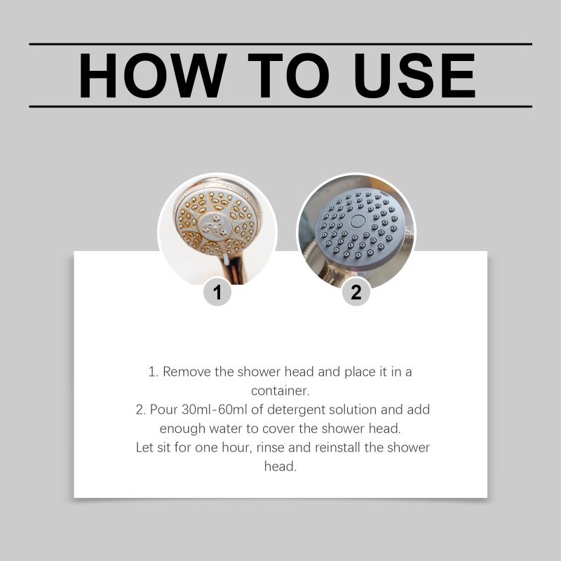 Shower Head Descaler and Polisher Quickly Removes Tough Stains Enables Stronger Water Output For Bathroom Use