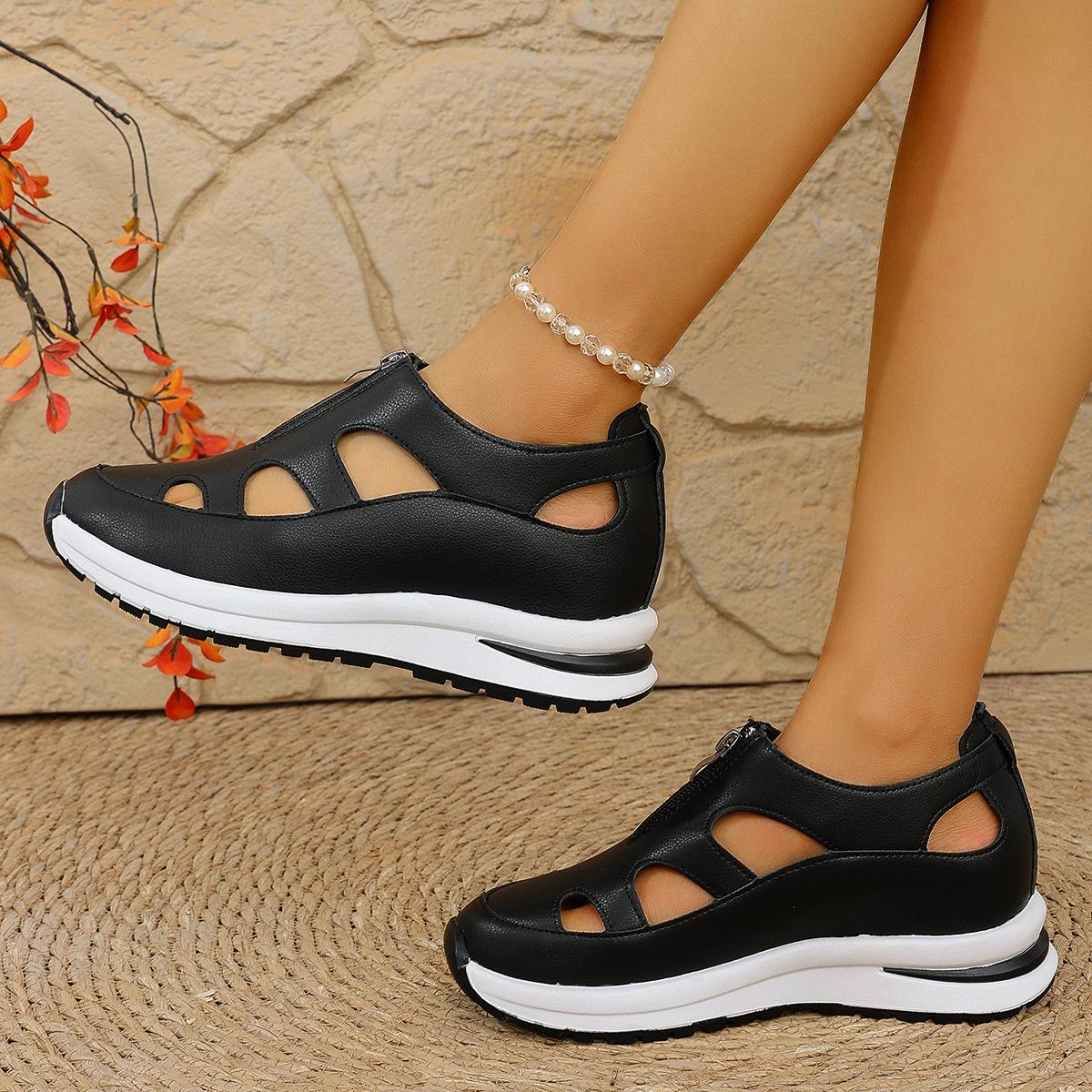 

Foreign trade large size muffin thick sole Velcro women s shoes new bag head sandals women s 2025 hollow breathable women s shoes 43