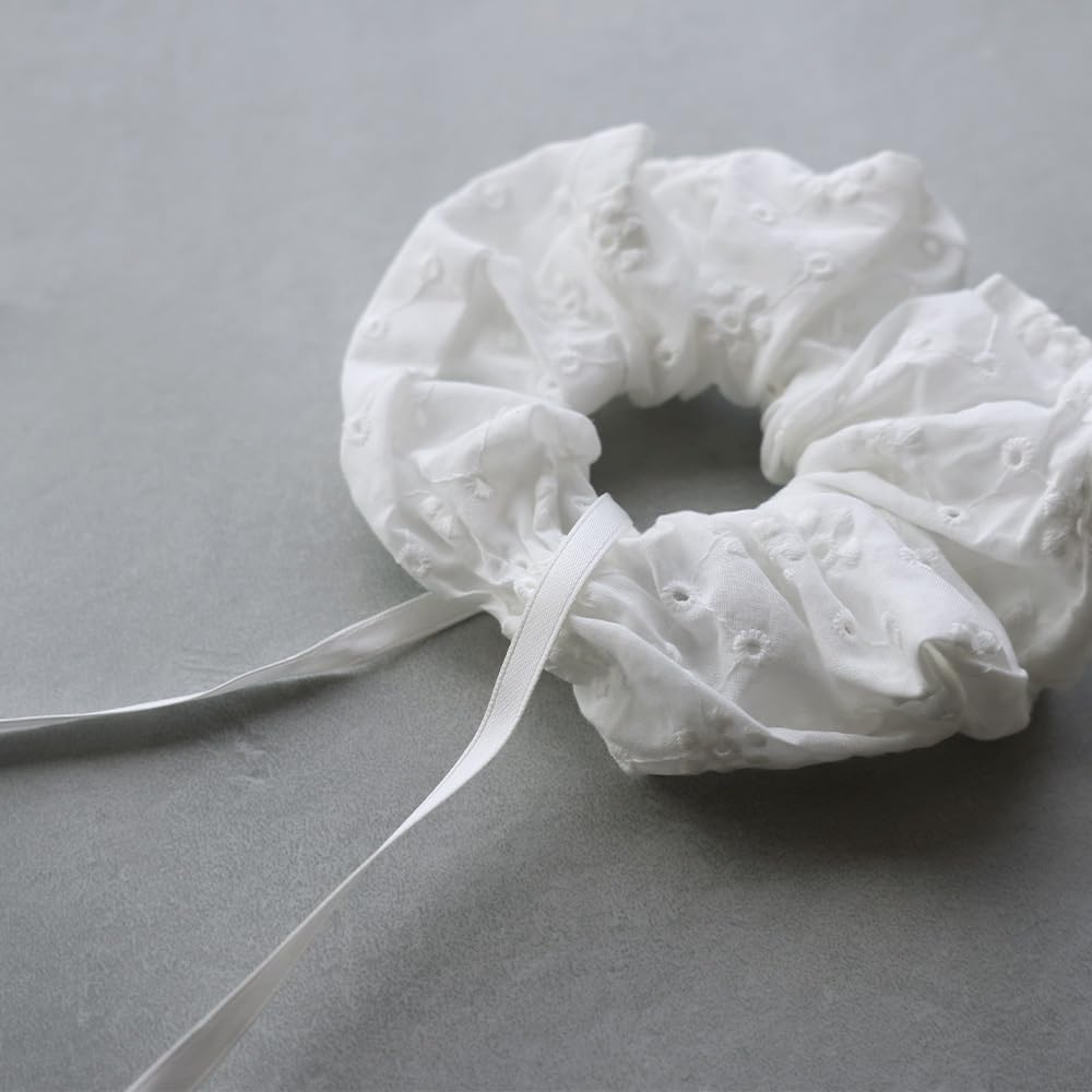 JewelVOX Scrunchie Hair Long Ribbon Hair Simple Cute and Stylish Tie, Women's Accessory, Cotton, (Black)