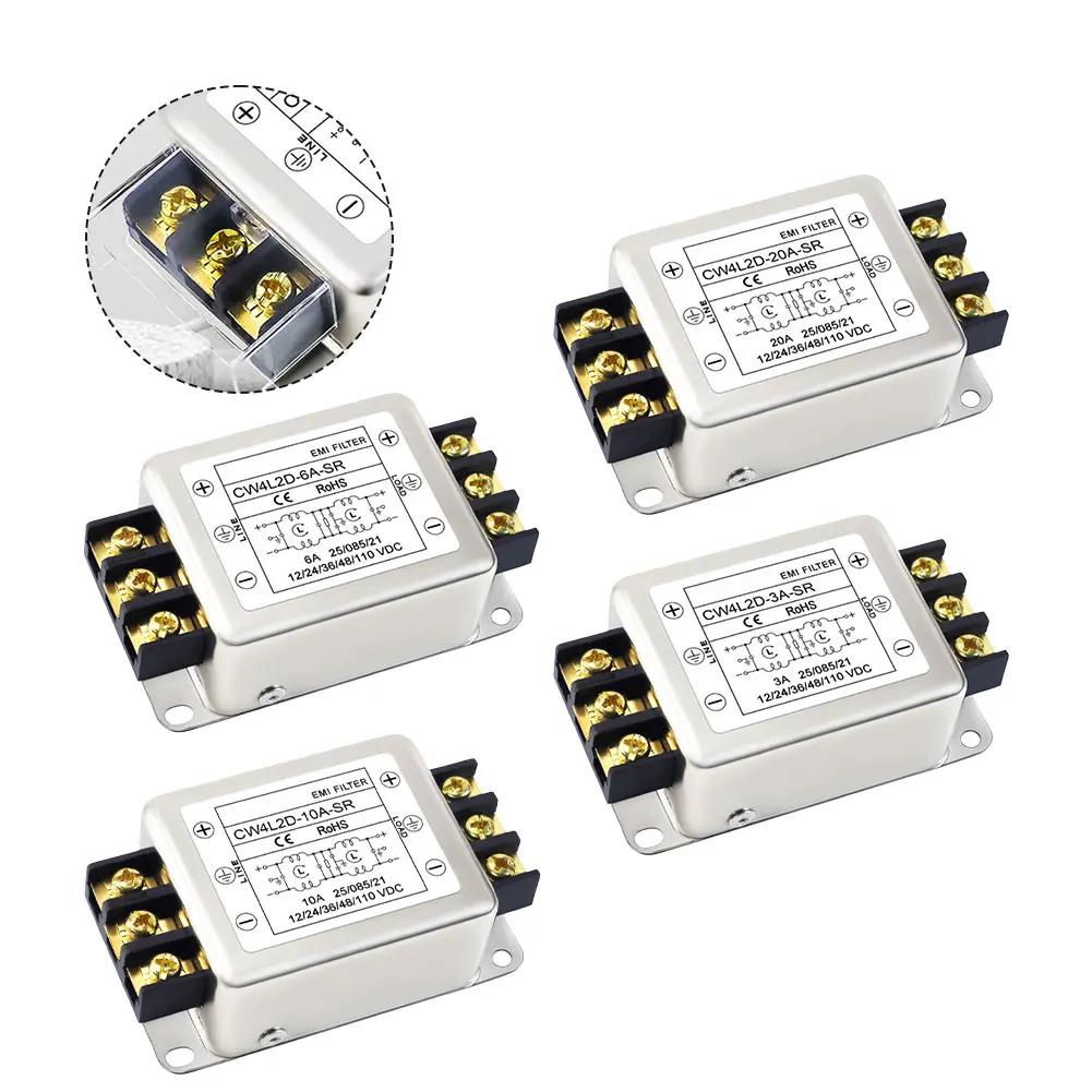 For EMI Power Filter Terminal Type DC Two-Stage CW4L2D-3A-SR, CW4L2D-6A-SR, CW4L2D-10A-SR, CW4L2D-20A-SR Power Filter DC 110V