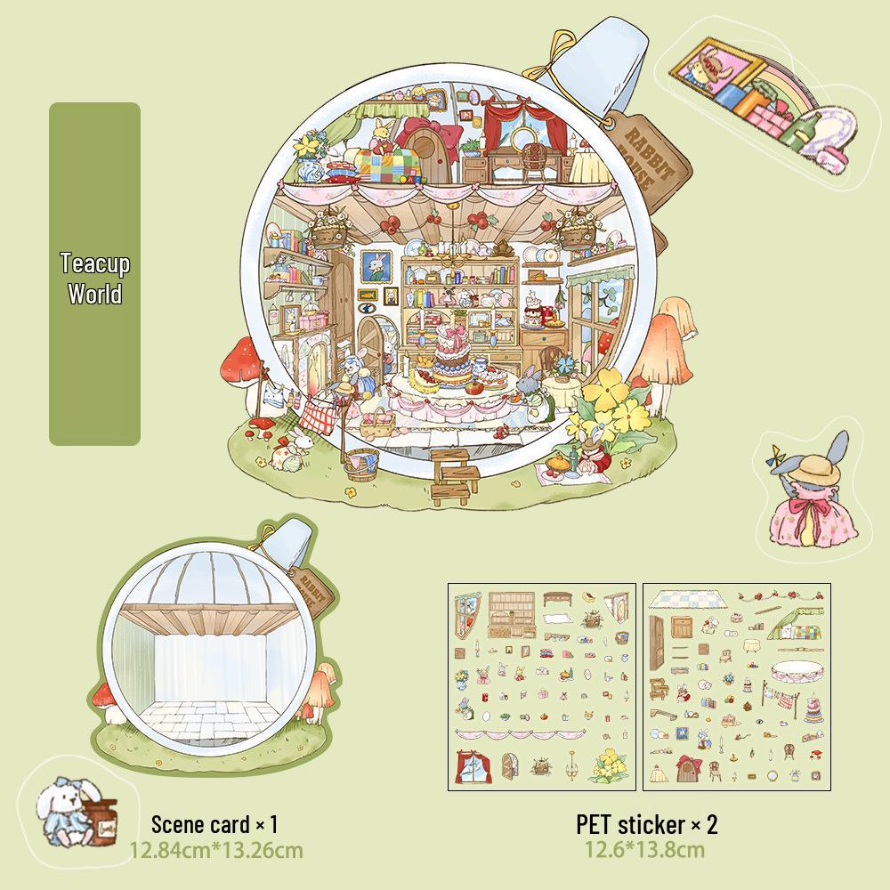 Micro Ink 3D Cartoon Decompression Stickers for DIY Miniature Scene Journals