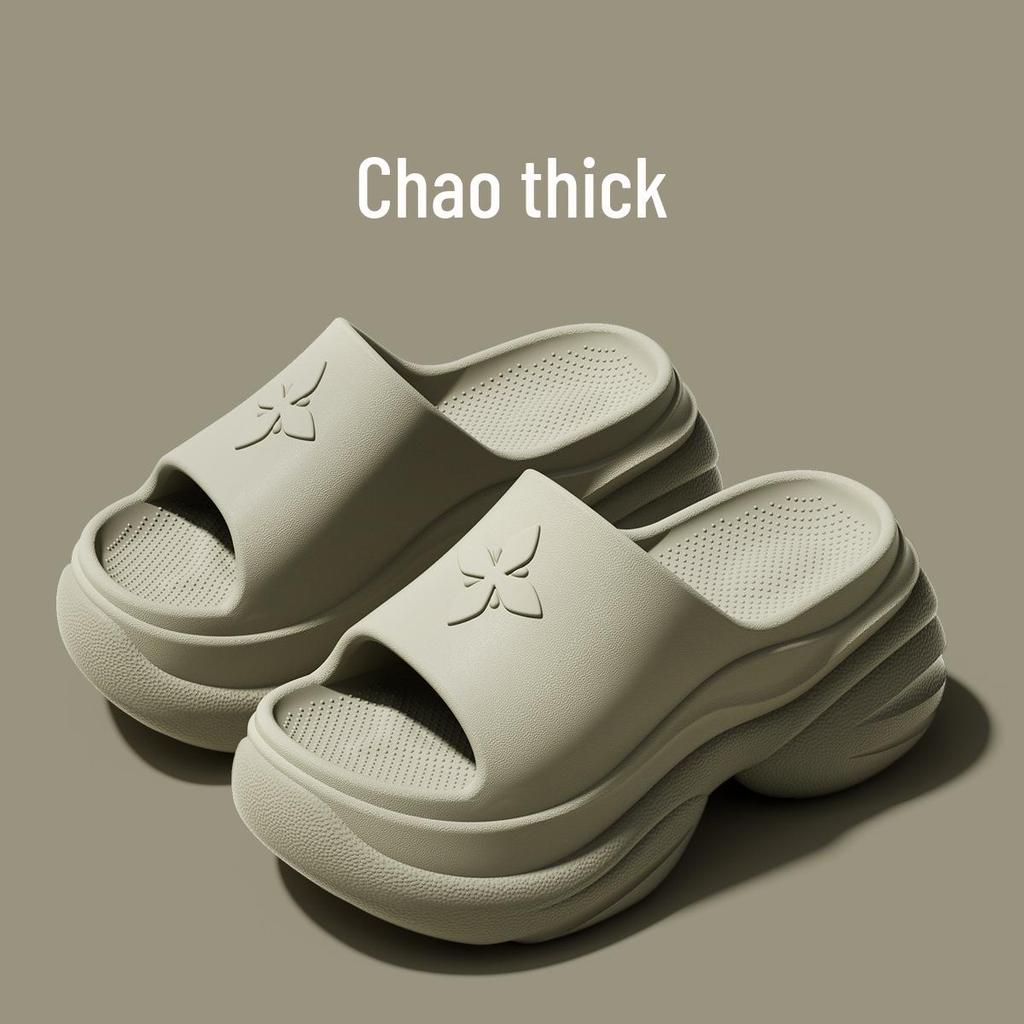 Damen Höhenverstärkende Dicksohlige Outdoor-Slipper - Sommer Strand EVA Pantoletten (8 cm)