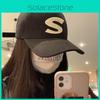 Fashionable Ins Influencer Style Black Baseball Cap With S Letter Design
