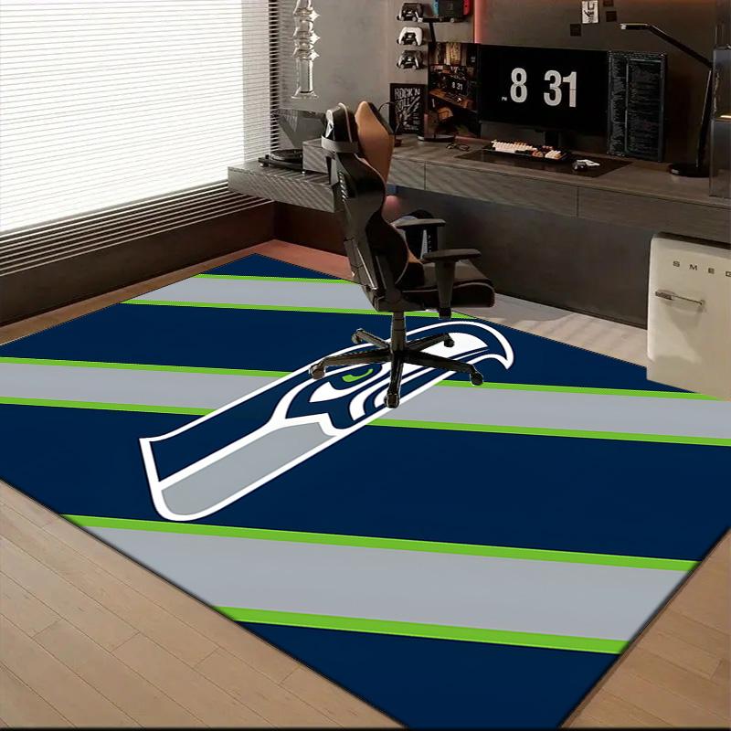 Seahawks Team Spirit Rug Game Carpet, Floor Mat for Bedroom Living Room Entryway Rug, Home Decor Idea Gift for Christmas Birthday