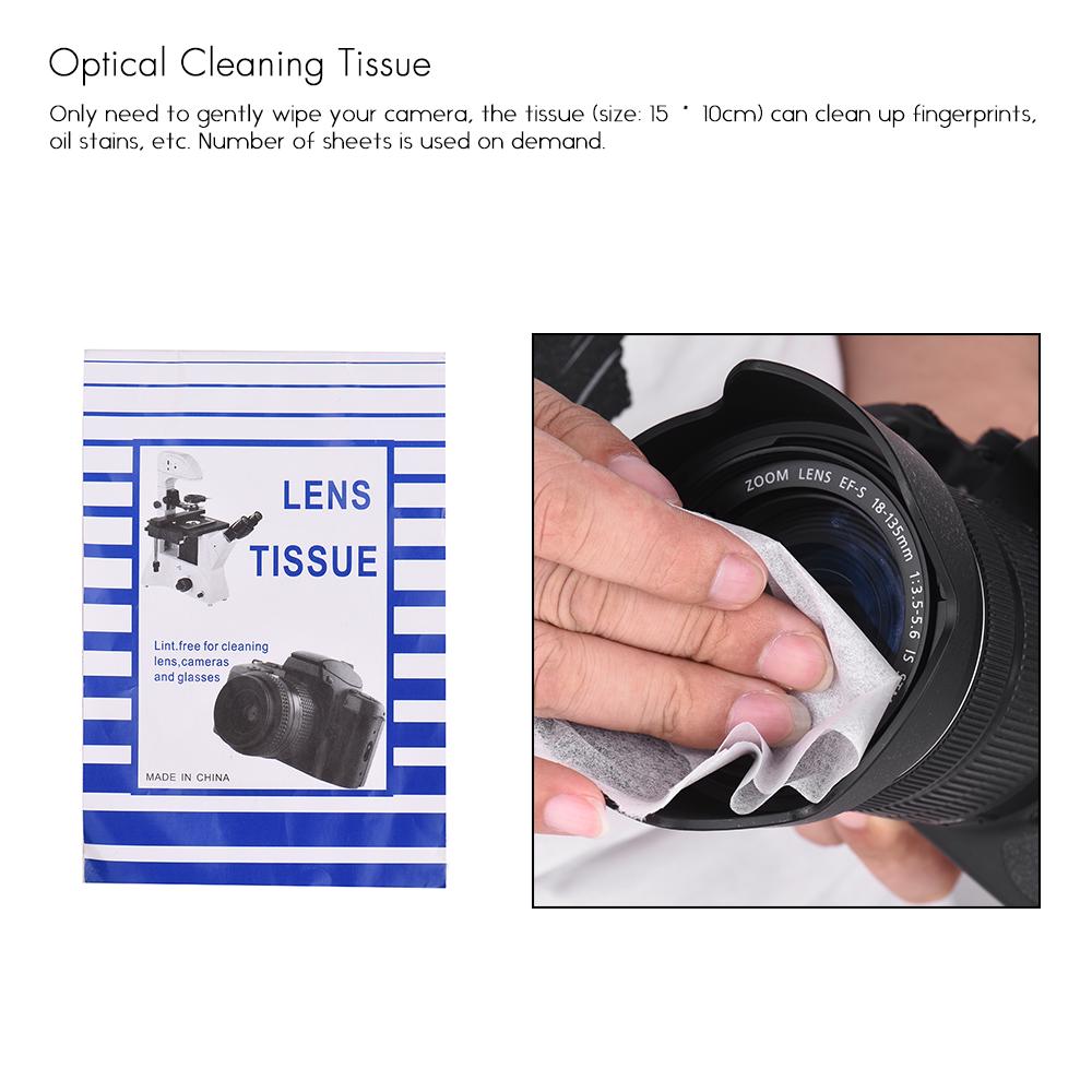 3‑in‑1 Camera Cleaning Kit including lens brush 1 cleaning cloth and air blower compatible with various mainstream cameras and lenses