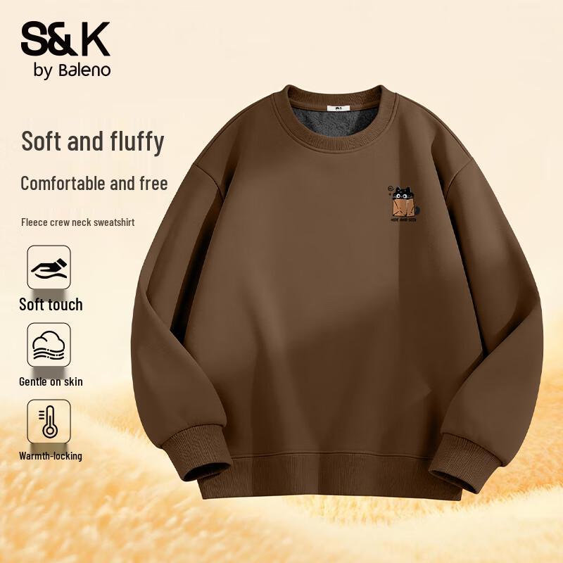 

Baleno Men s S&K Series JPB Black Cat Print Thickened Crewneck Sweatshirt XL